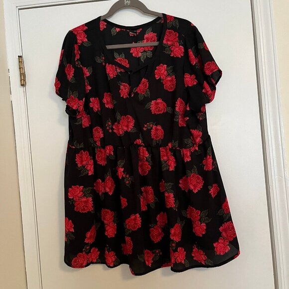 Torrid Size 2 Rose Floral Print Georgette Blouse - Picture 3 of 9